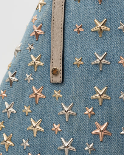 2000s JIMMY CHOO Light Blue Denim Sasha Tote