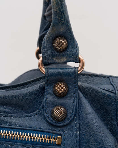 2000s BALENCIAGA Bleu Cobalt Giant 12 Part Time Bag