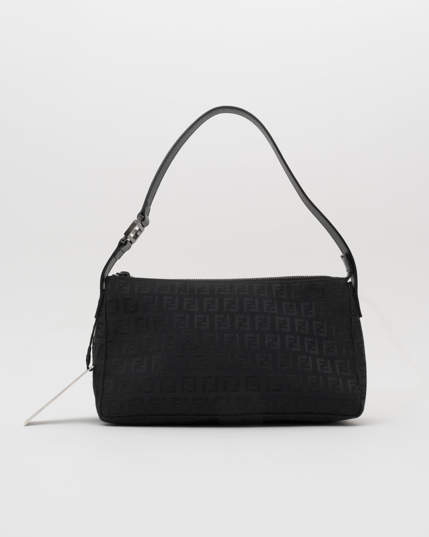 2000s FENDI Black Zucchino Pochette Baguette