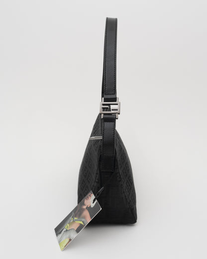 2000s FENDI Black Zucchino Pochette Baguette