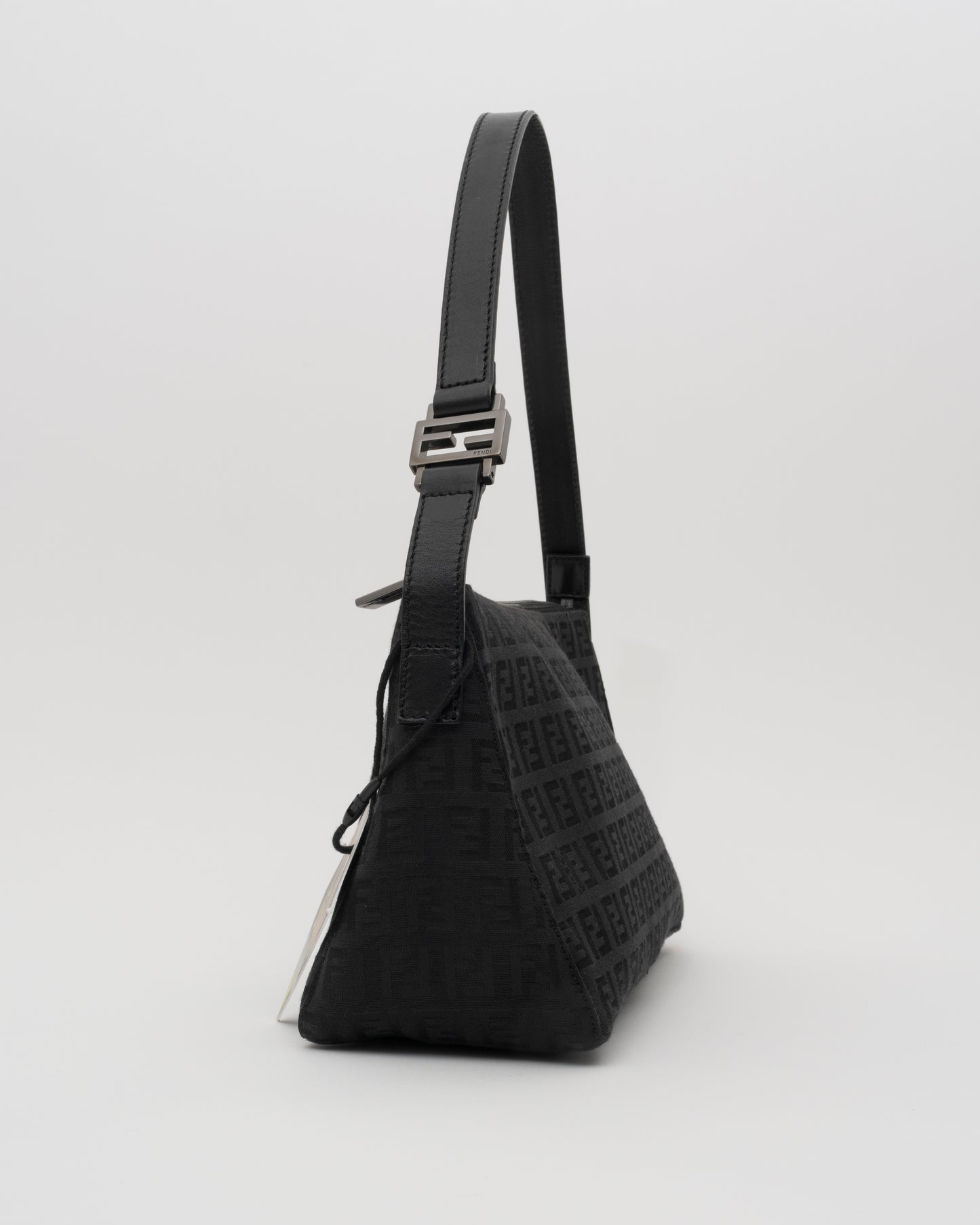 2000s FENDI Black Zucchino Pochette Baguette