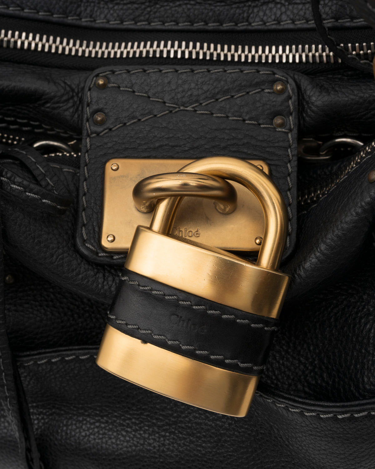 2000s CHLOE Black Medium Paddington Shoulder Bag