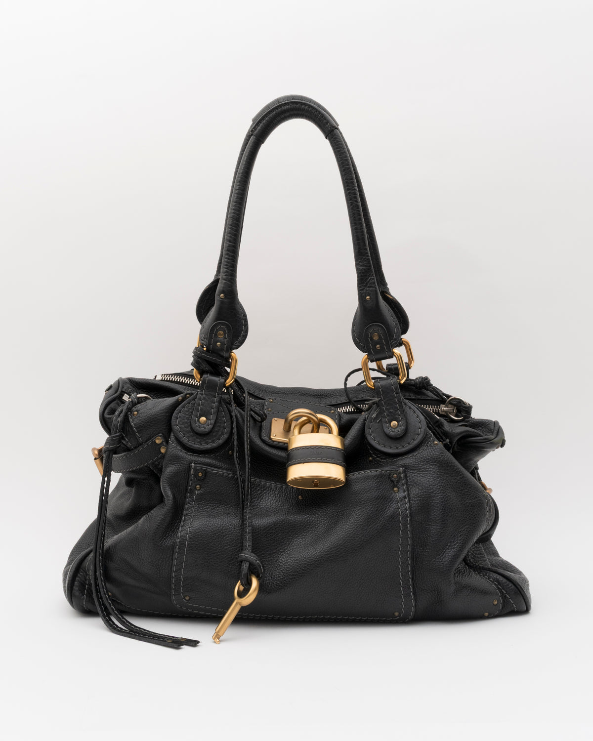 2000s CHLOE Black Medium Paddington Shoulder Bag