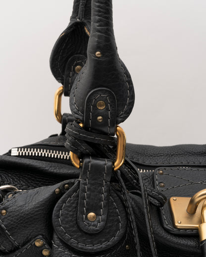 2000s CHLOE Black Medium Paddington Shoulder Bag