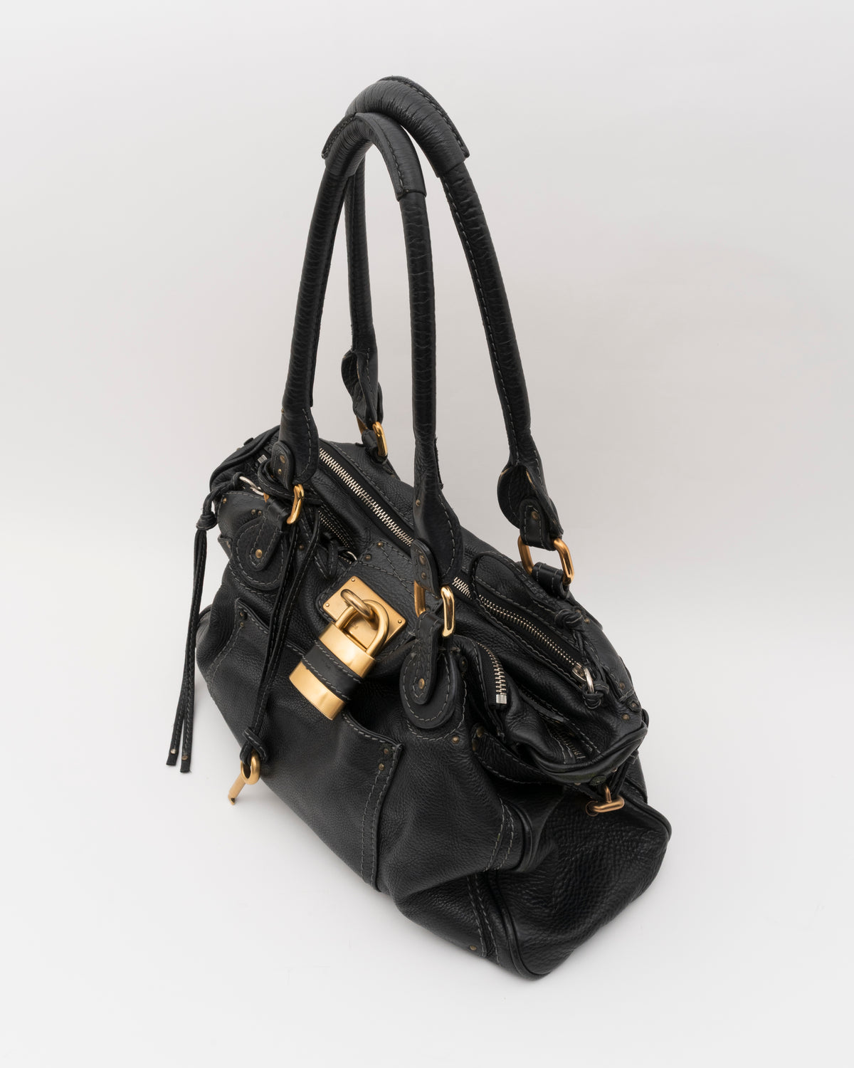 2000s CHLOE Black Medium Paddington Shoulder Bag