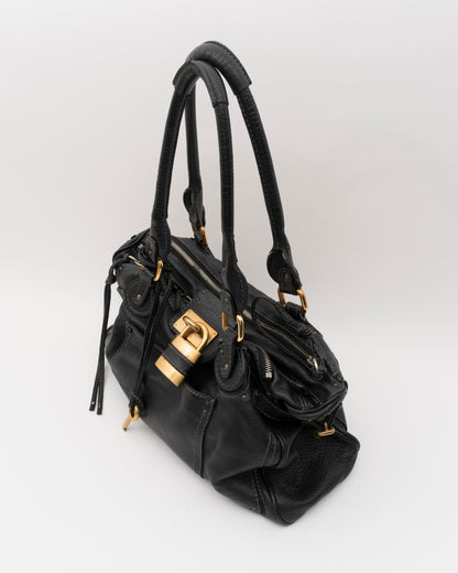 2000s CHLOE Black Medium Paddington Shoulder Bag