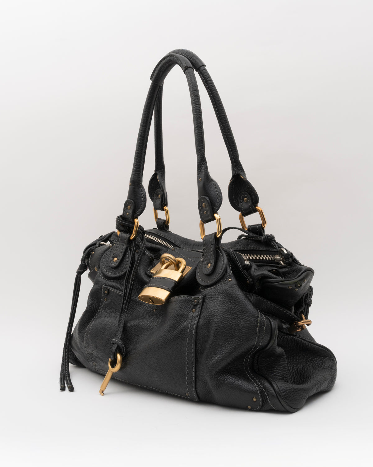2000s CHLOE Black Medium Paddington Shoulder Bag