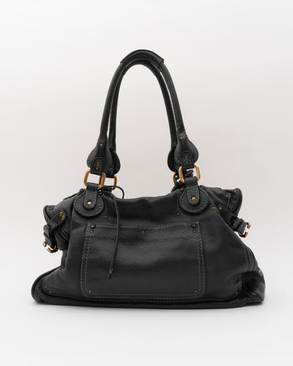 2000s CHLOE Black Medium Paddington Shoulder Bag