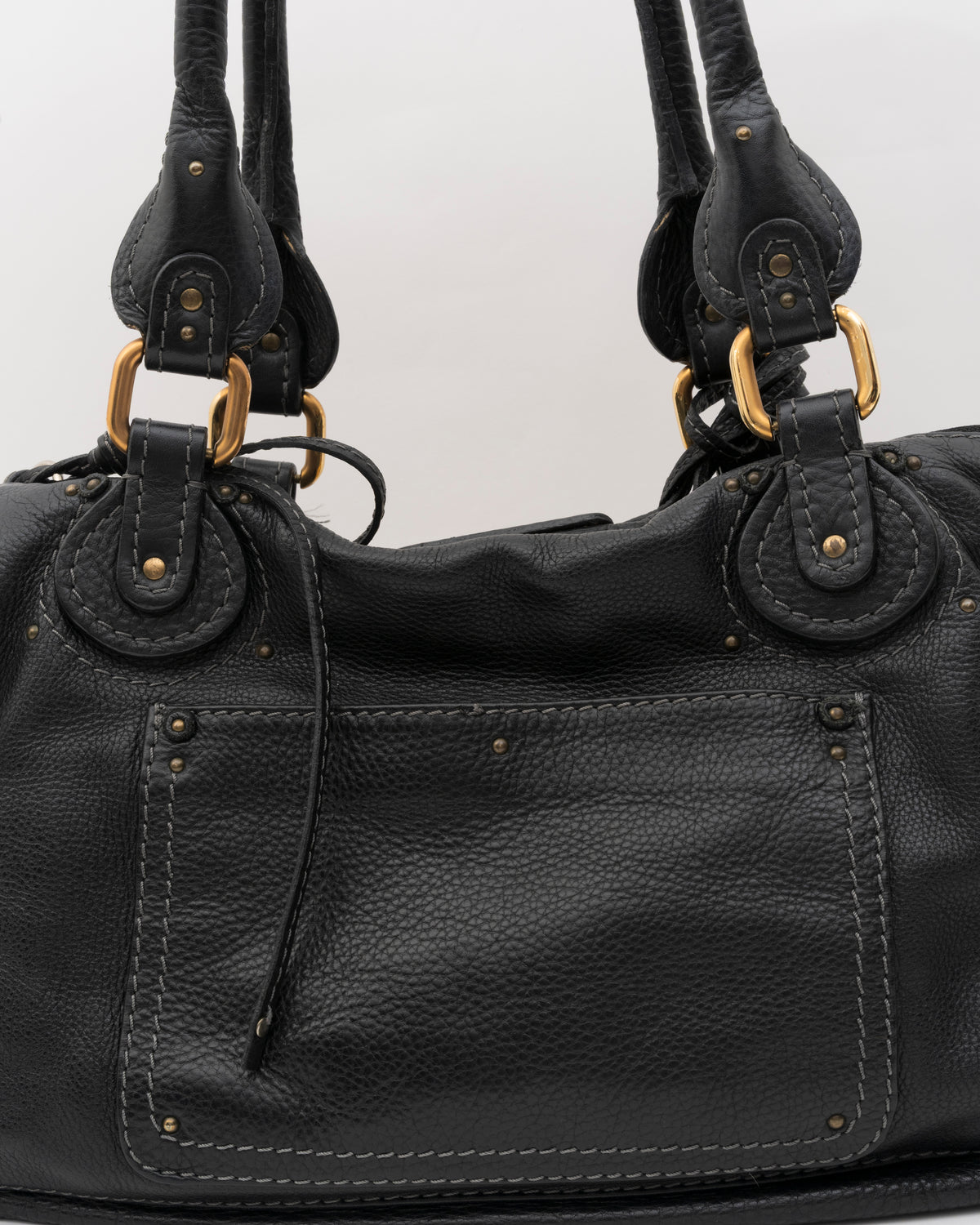 2000s CHLOE Black Medium Paddington Shoulder Bag