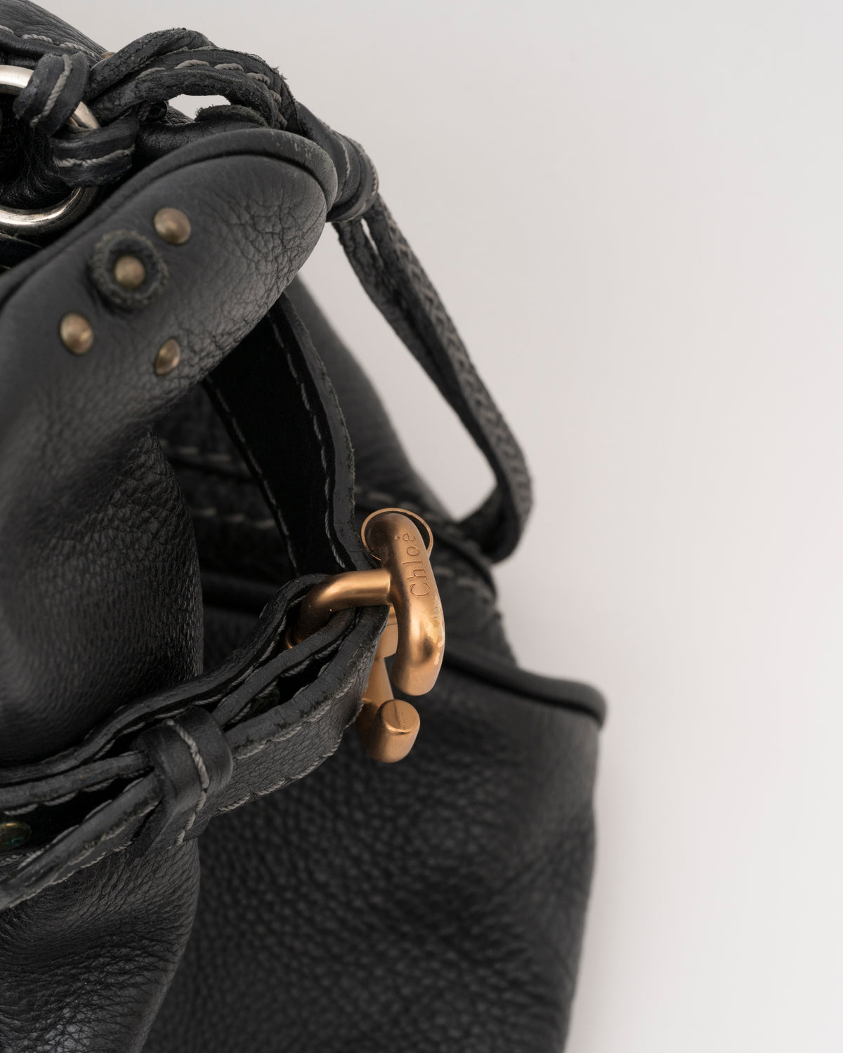 2000s CHLOE Black Medium Paddington Shoulder Bag