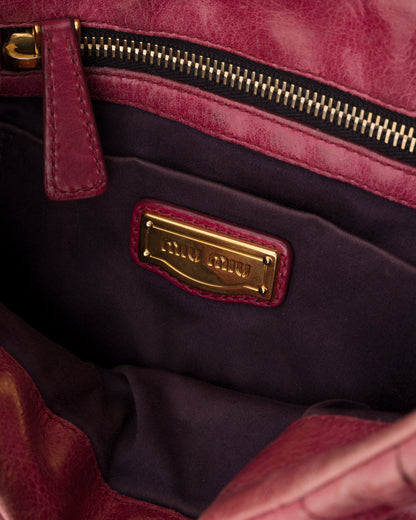 2000s MIU MIU Raspberry Pink Matelasse Bag