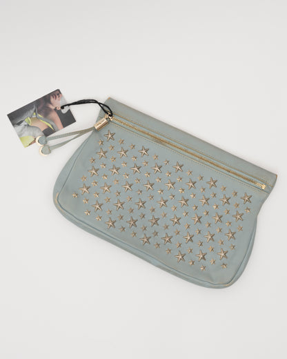 2000s JIMMY CHOO Dusty Blue Sasha Clutch