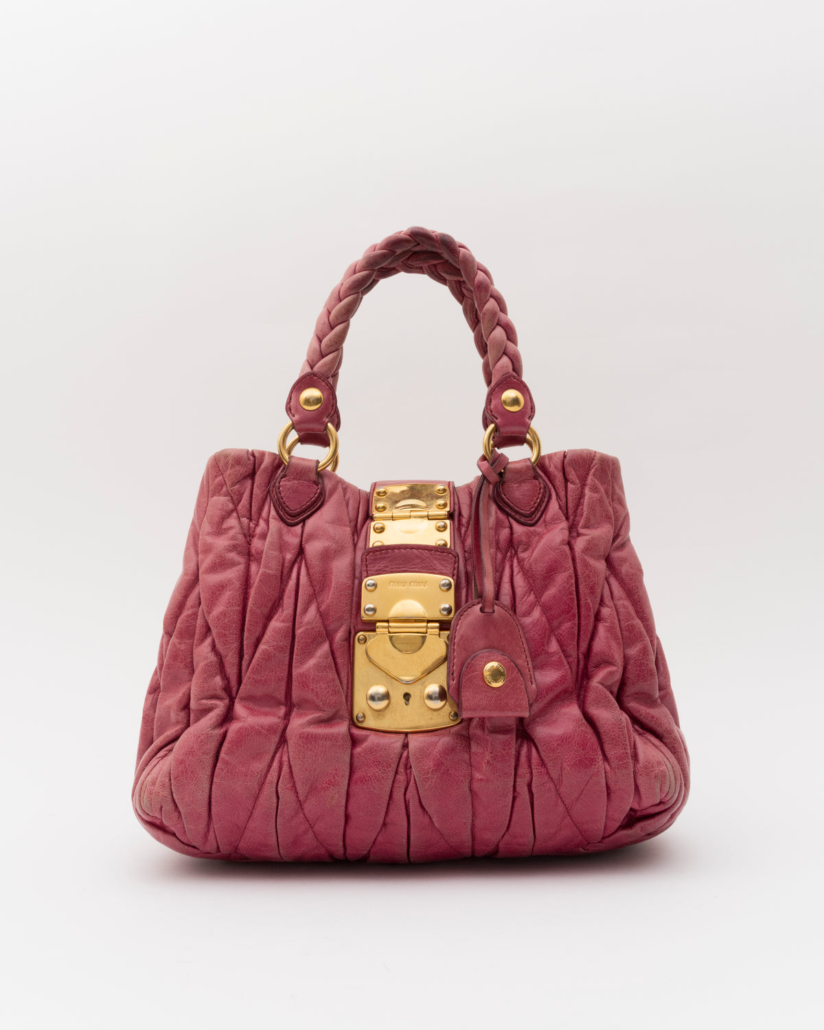 2000s MIU MIU Raspberry Pink Matelasse Bag