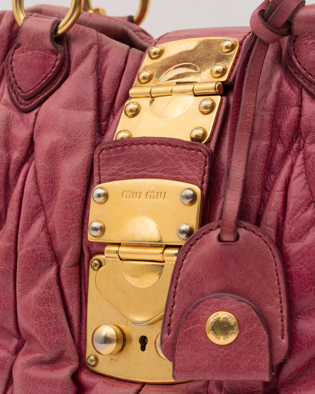 2000s MIU MIU Raspberry Pink Matelasse Bag