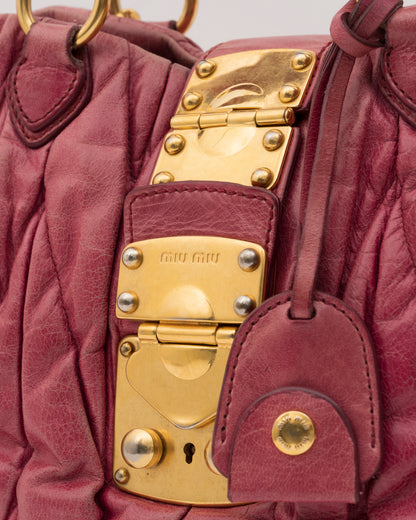 2000s MIU MIU Raspberry Pink Matelasse Bag