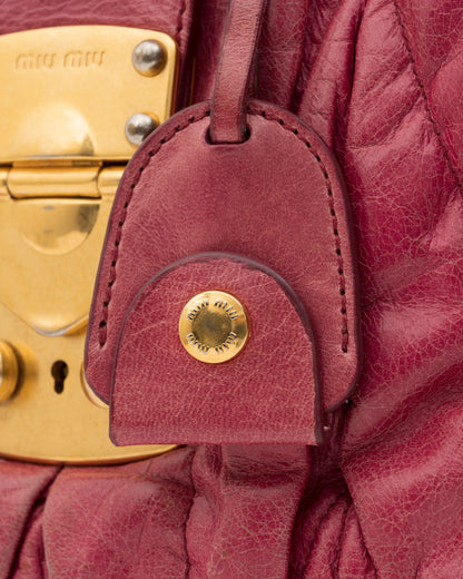 2000s MIU MIU Raspberry Pink Matelasse Bag