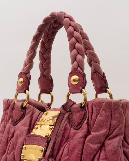 2000s MIU MIU Raspberry Pink Matelasse Bag
