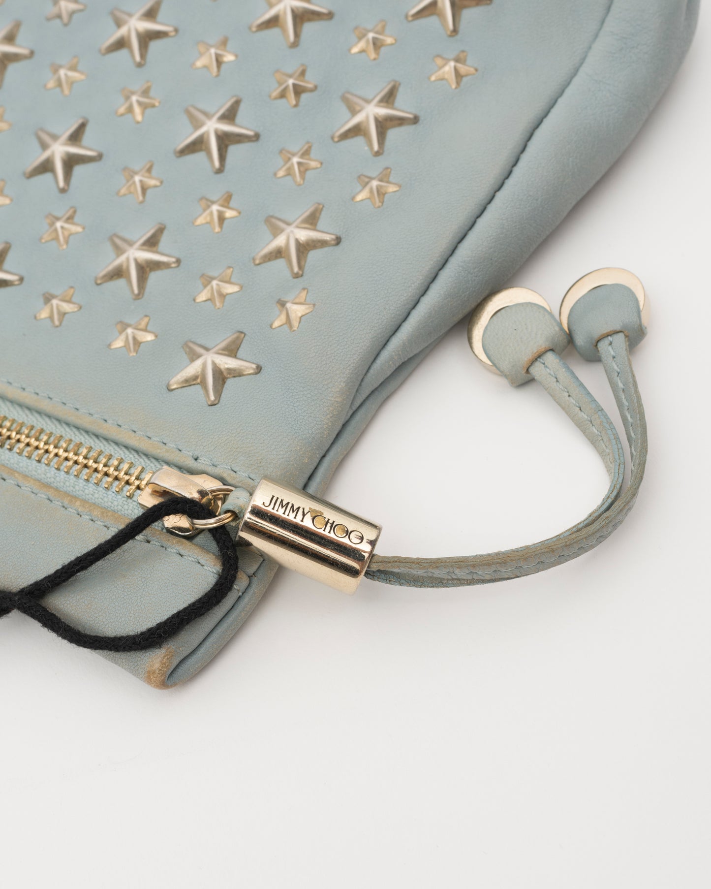 2000s JIMMY CHOO Dusty Blue Sasha Clutch