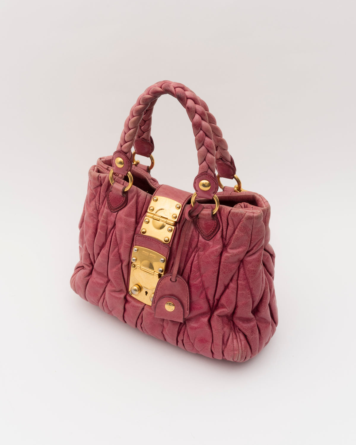 2000s MIU MIU Raspberry Pink Matelasse Bag