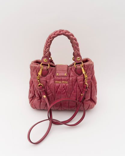 2000s MIU MIU Raspberry Pink Matelasse Bag