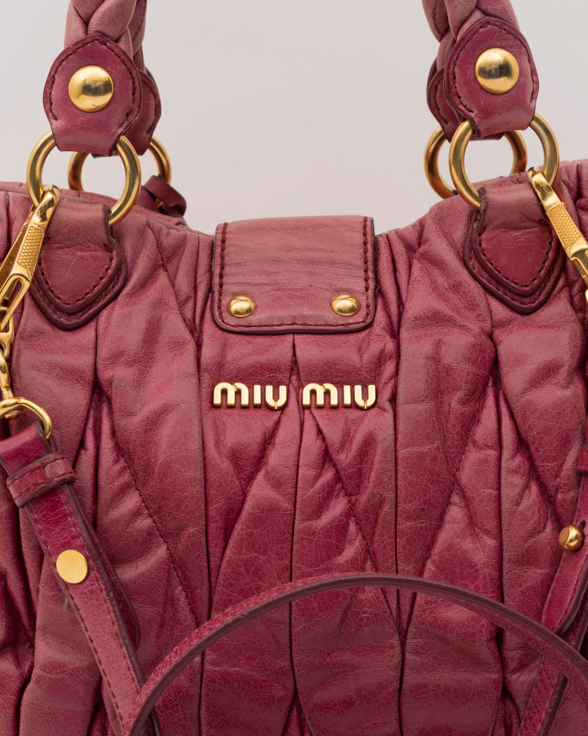 2000s MIU MIU Raspberry Pink Matelasse Bag