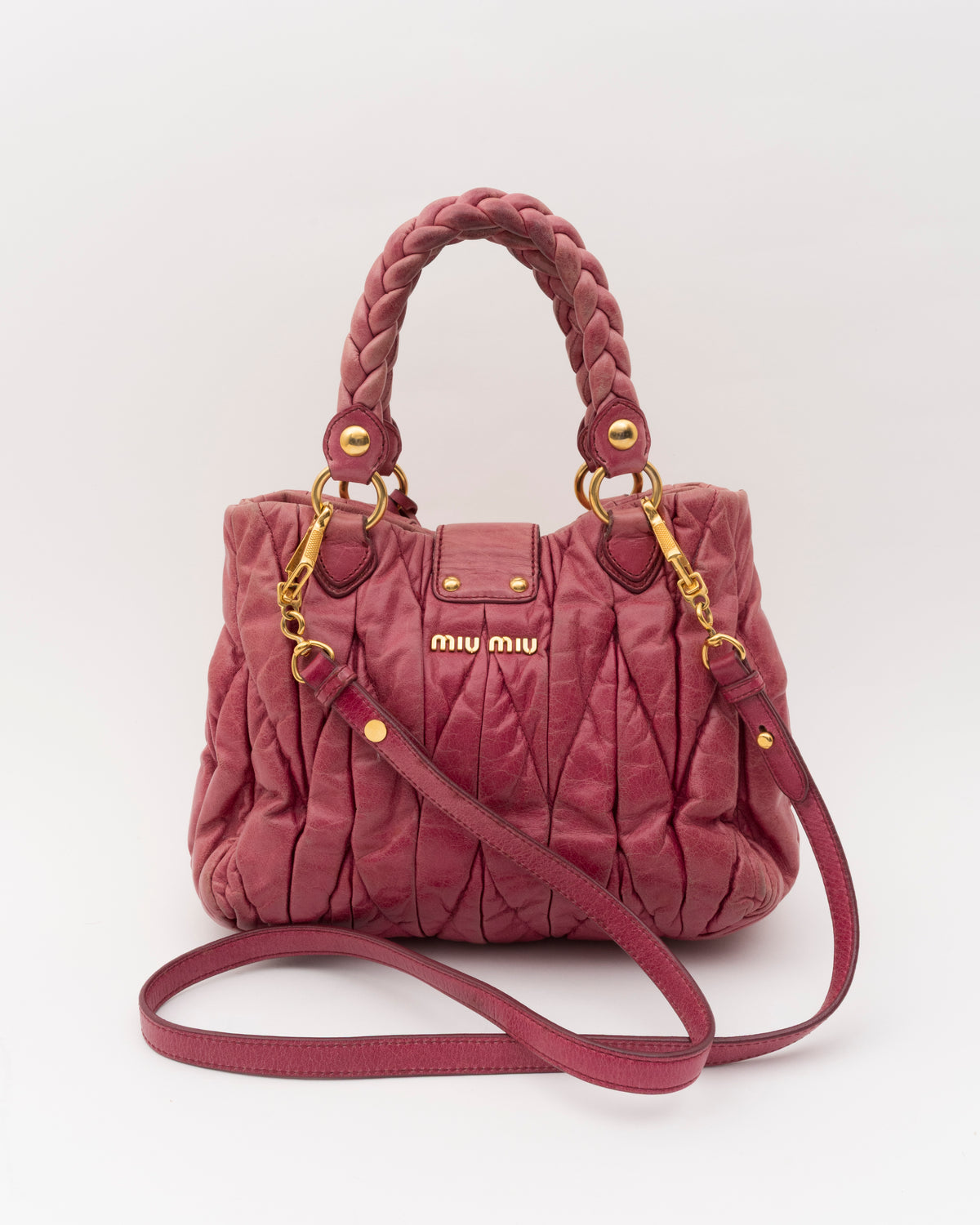 2000s MIU MIU Raspberry Pink Matelasse Bag