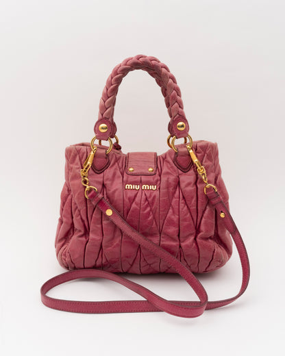 2000s MIU MIU Raspberry Pink Matelasse Bag