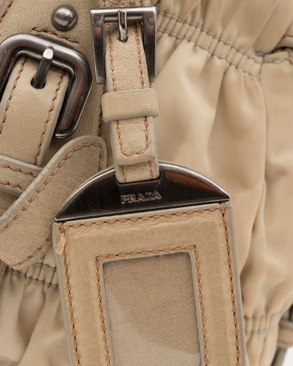 2000s PRADA Khaki Tessuto Gaufre Bag