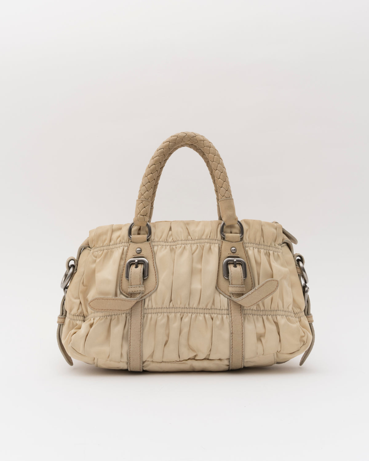 2000s PRADA Khaki Tessuto Gaufre Bag