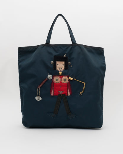 2005 PRADA Navy Robot Tote (as is)