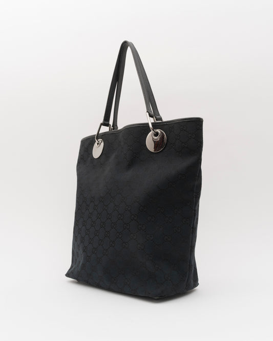 2000s GUCCI Black GG Canvas Eclipse Tote