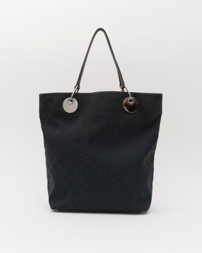 2000s GUCCI Black GG Canvas Eclipse Tote
