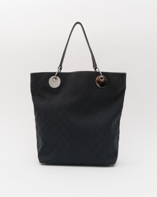 2000s GUCCI Black GG Canvas Eclipse Tote