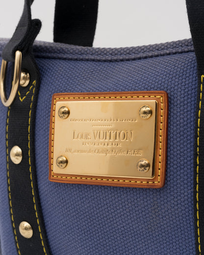 2000s LOUIS VUITTON Blue Antigua Cabas PM Bag