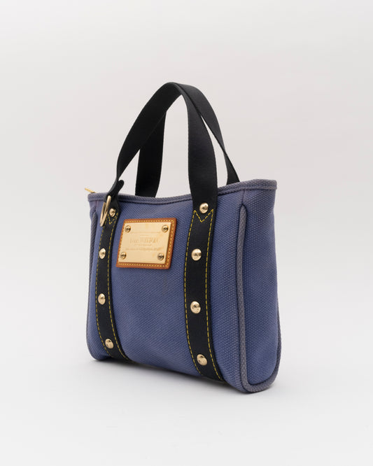 2000s LOUIS VUITTON Blue Antigua Cabas PM Bag