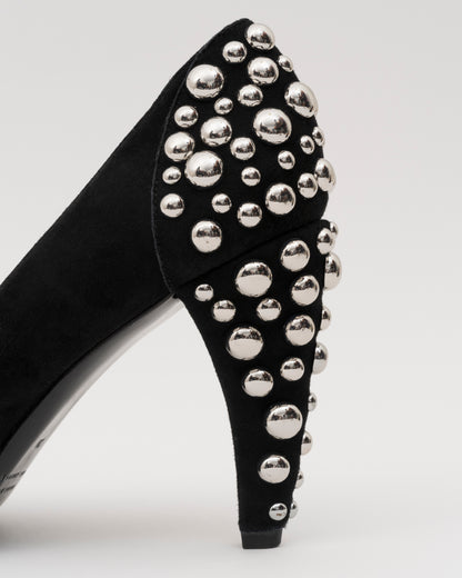 2000s MARC BY MARC JACOBS Black Suede Studded Pumps (38)