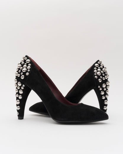2000s MARC BY MARC JACOBS Black Suede Studded Pumps (38)
