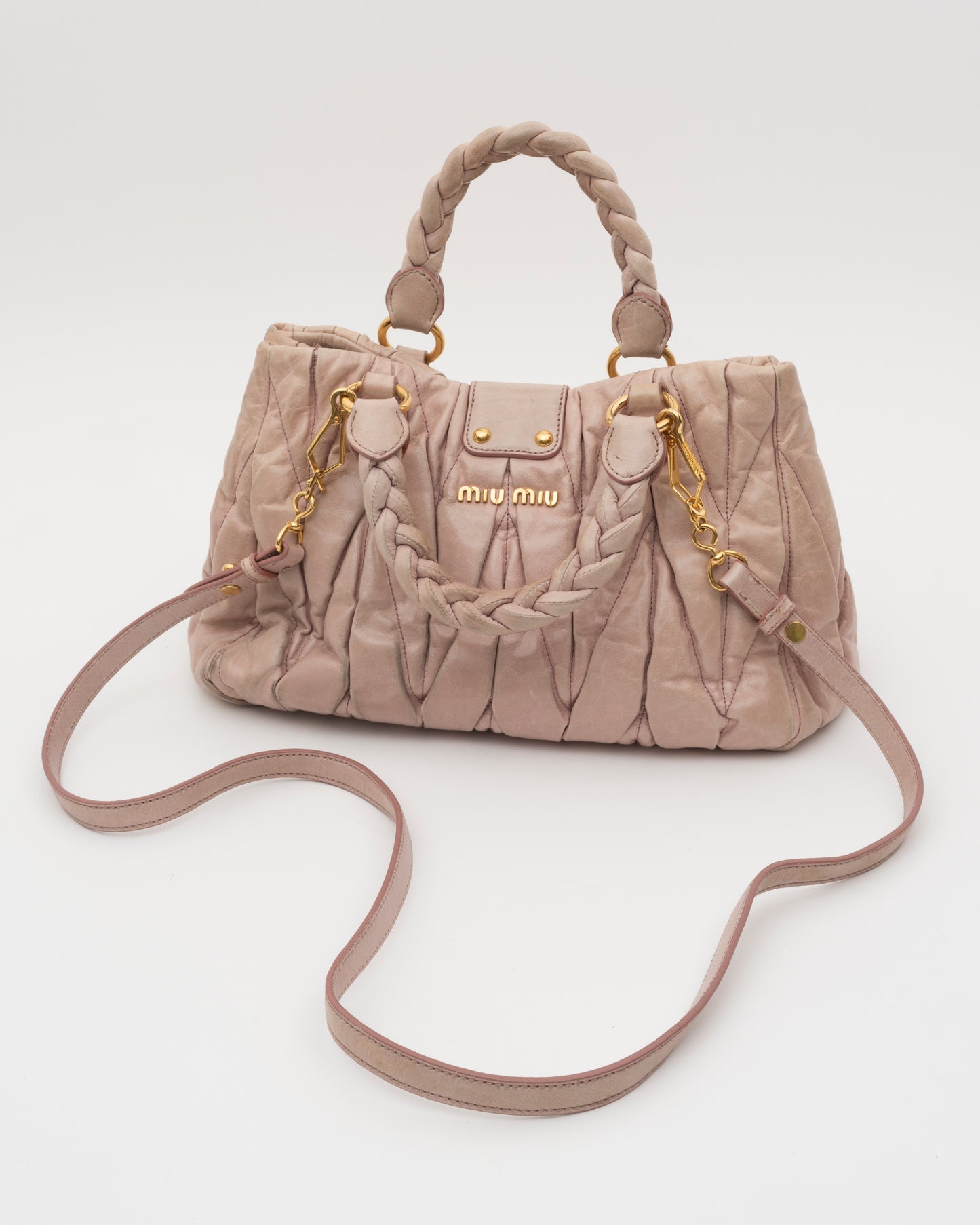 2000s MIU MIU Blush Matelasse Bag (as is)