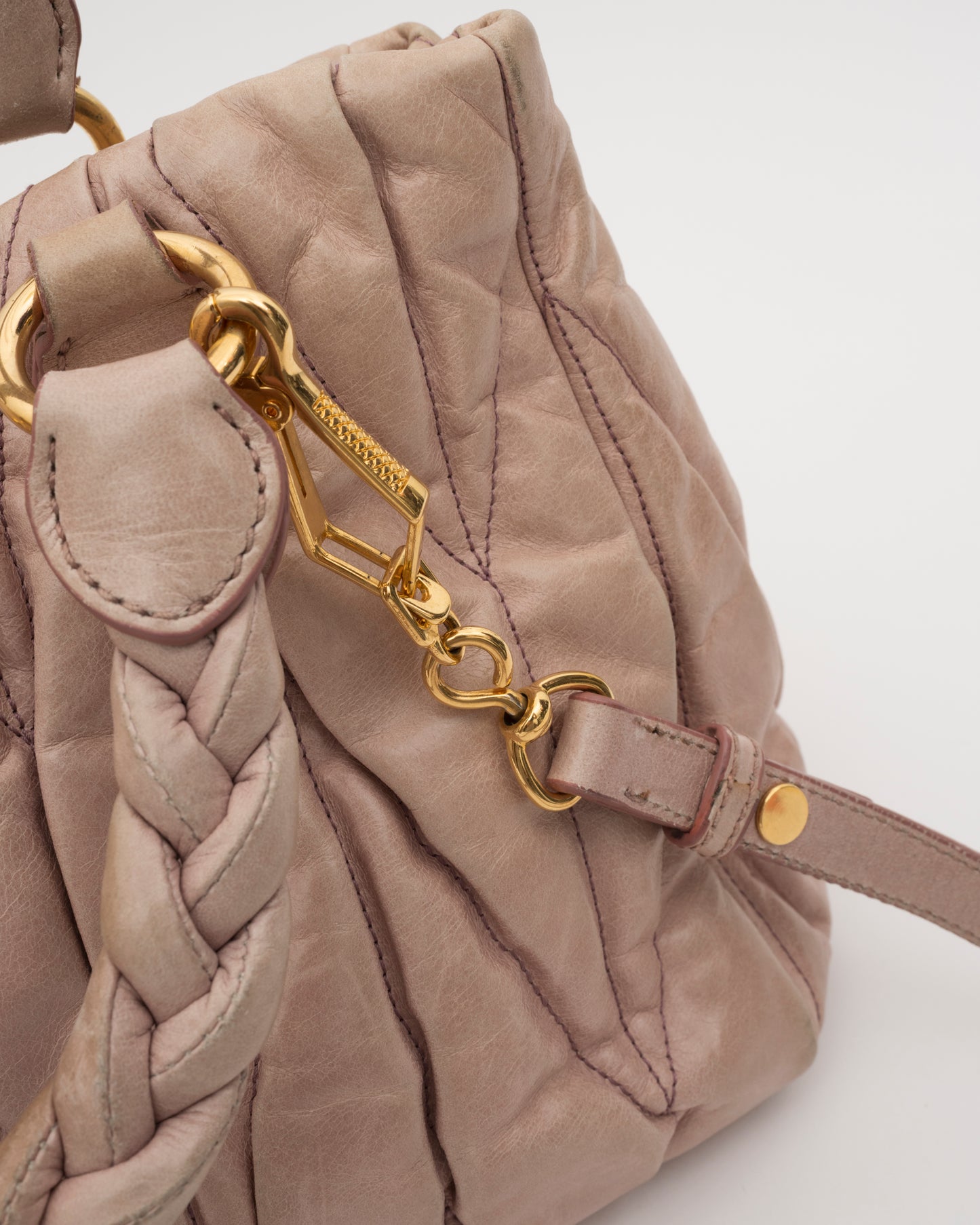 2000s MIU MIU Blush Matelasse Bag (as is)