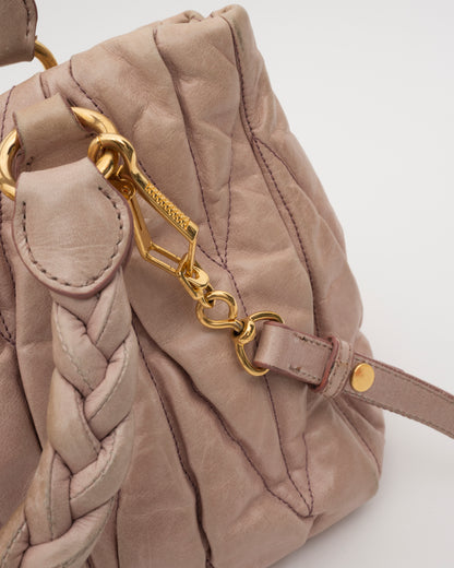 2000s MIU MIU Blush Matelasse Bag (as is)