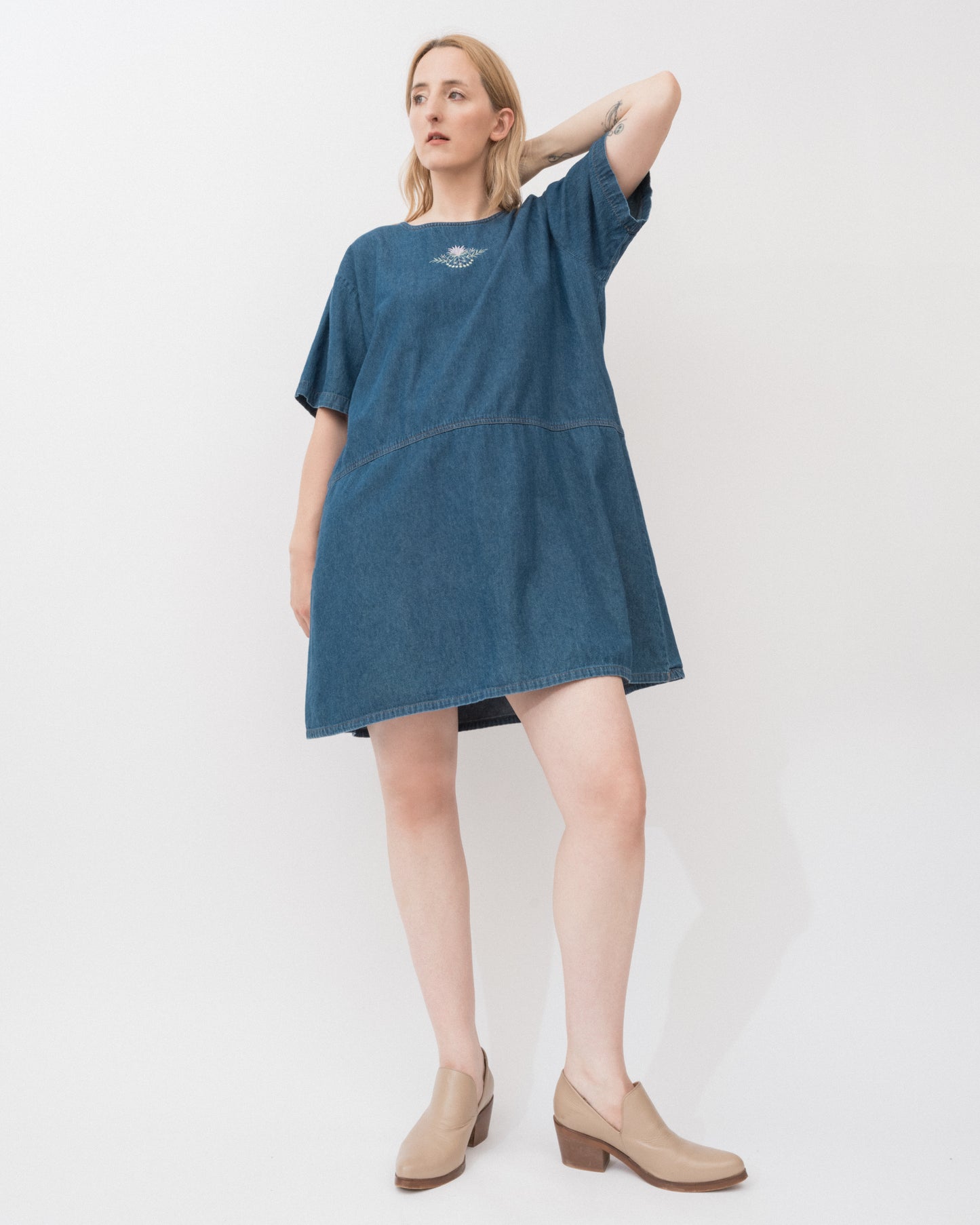 Vintage 90s Denim Dress (S-L)