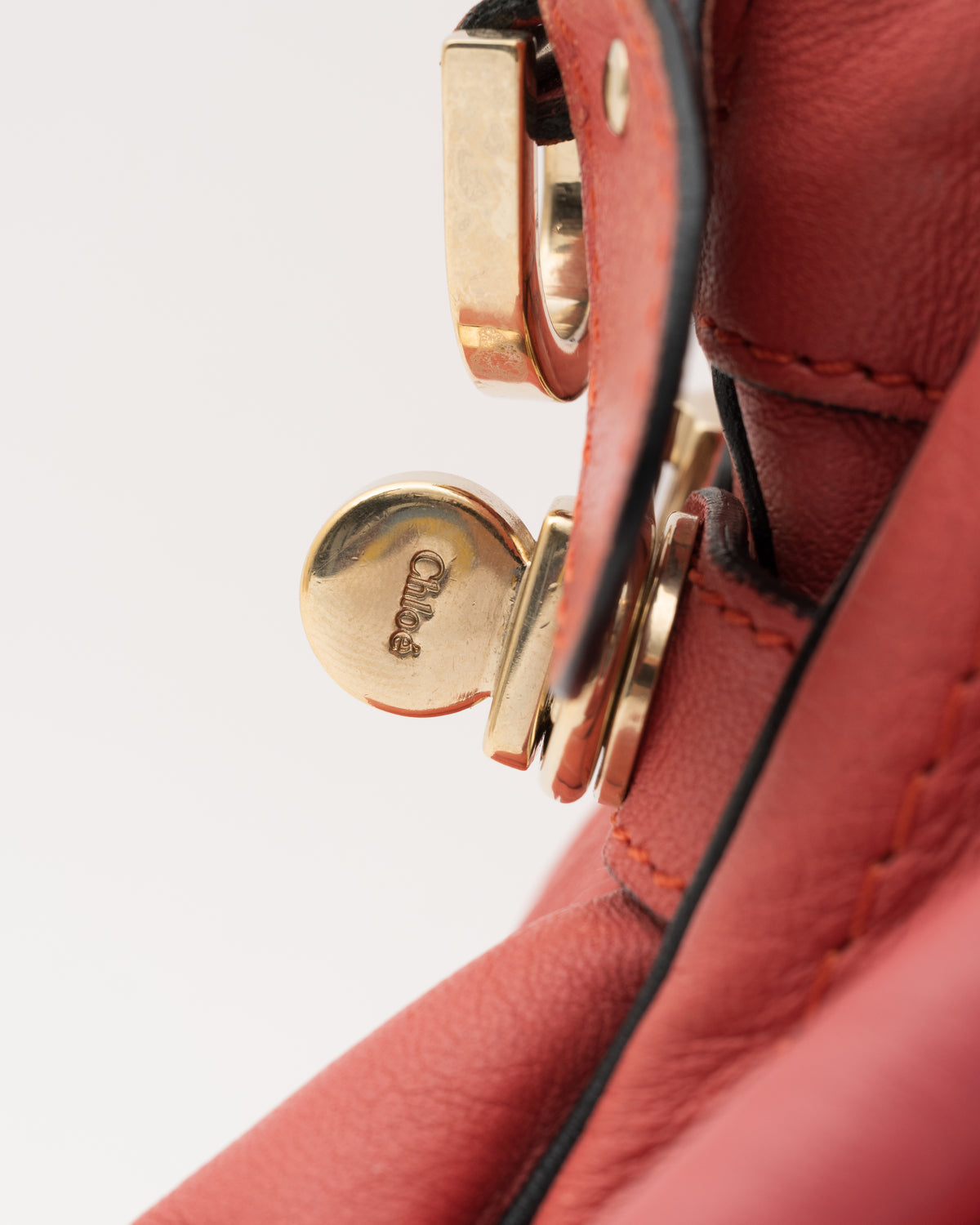 2000s CHLOE Paraty Coral Leather Bag