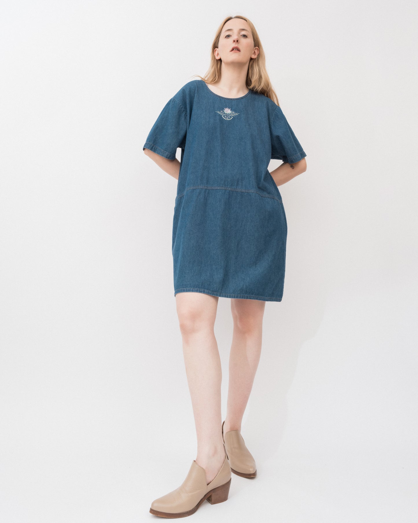 Vintage 90s Denim Dress (S-L)