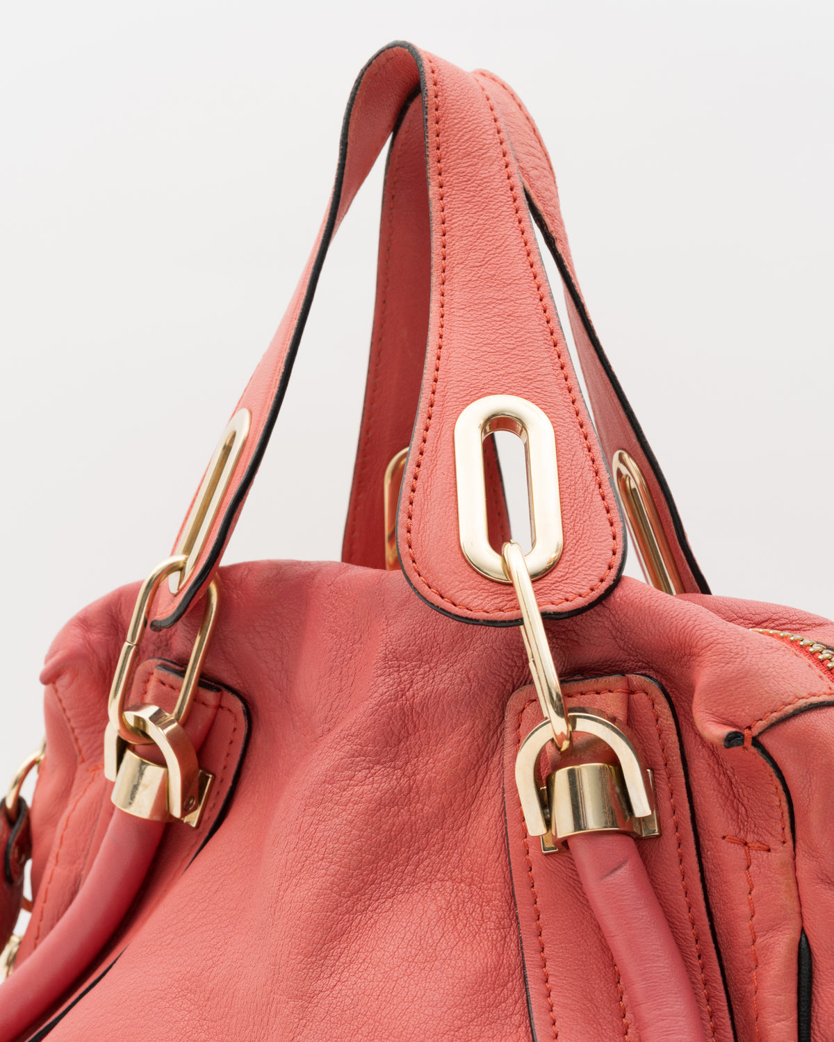 2000s CHLOE Paraty Coral Leather Bag