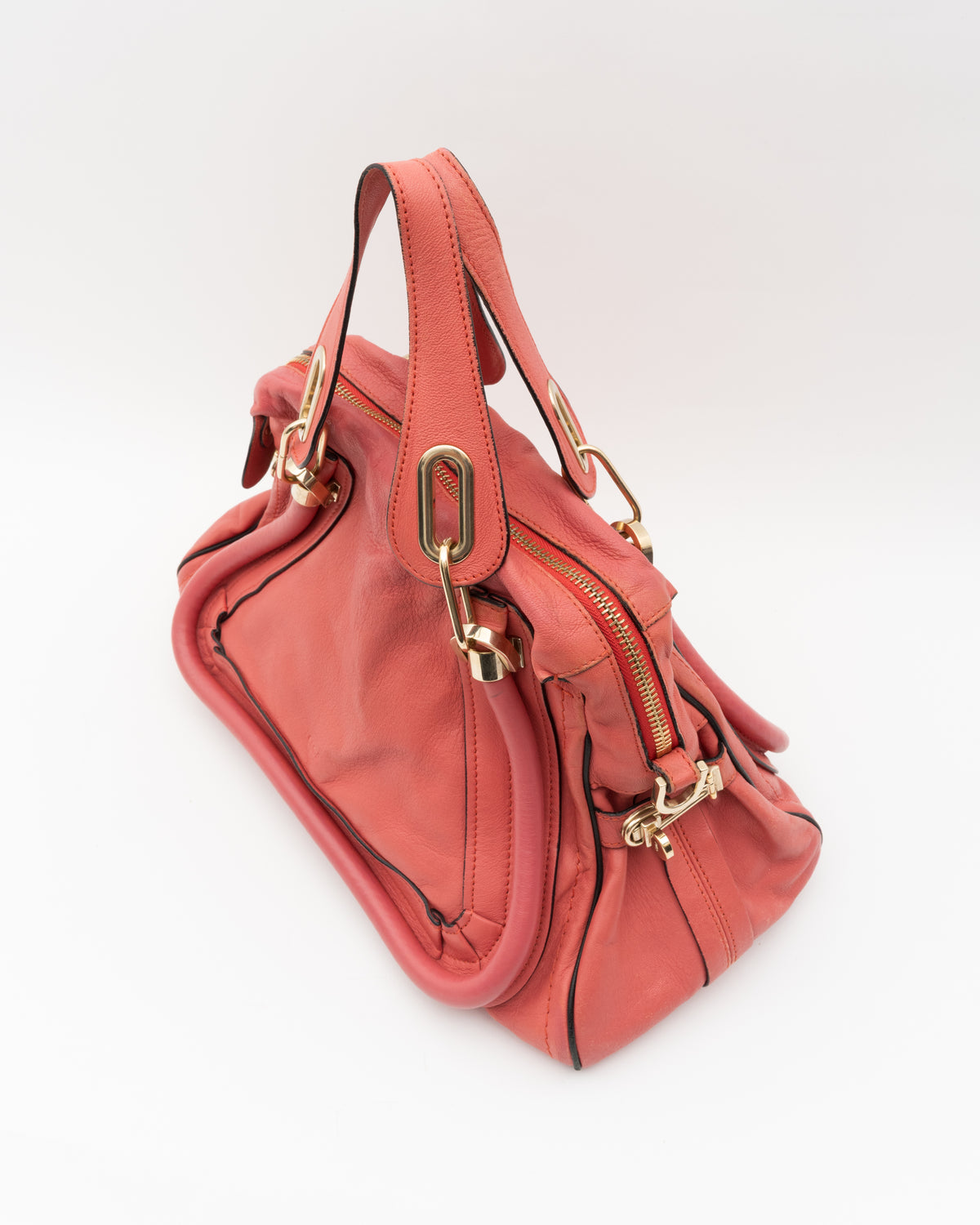 2000s CHLOE Paraty Coral Leather Bag