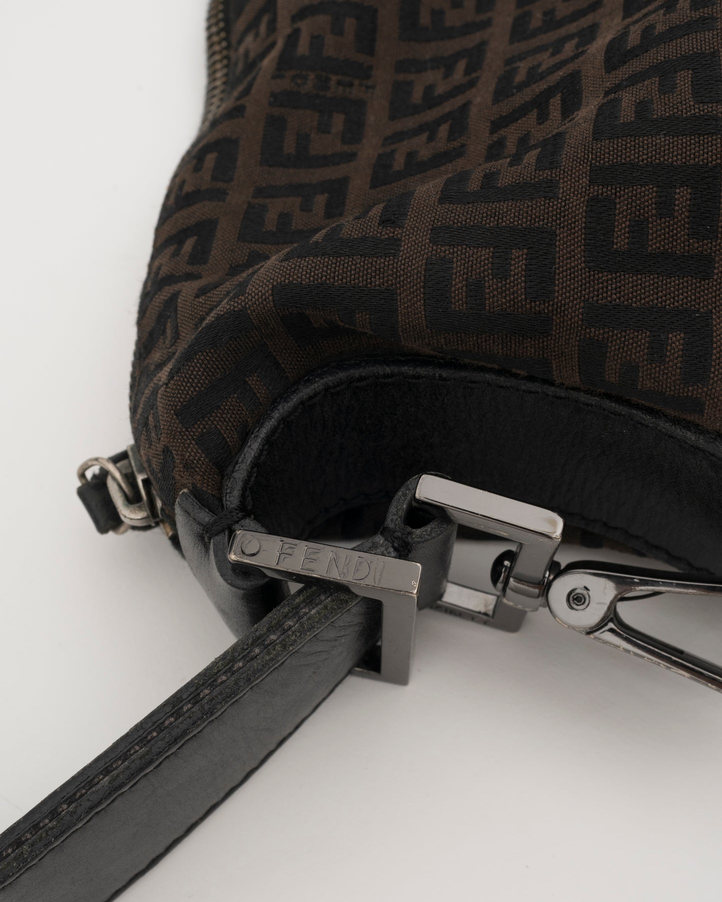2000s FENDI Chocolate Zucchino Slouchy Hobo Bag