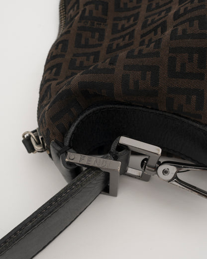 2000s FENDI Chocolate Zucchino Slouchy Hobo Bag
