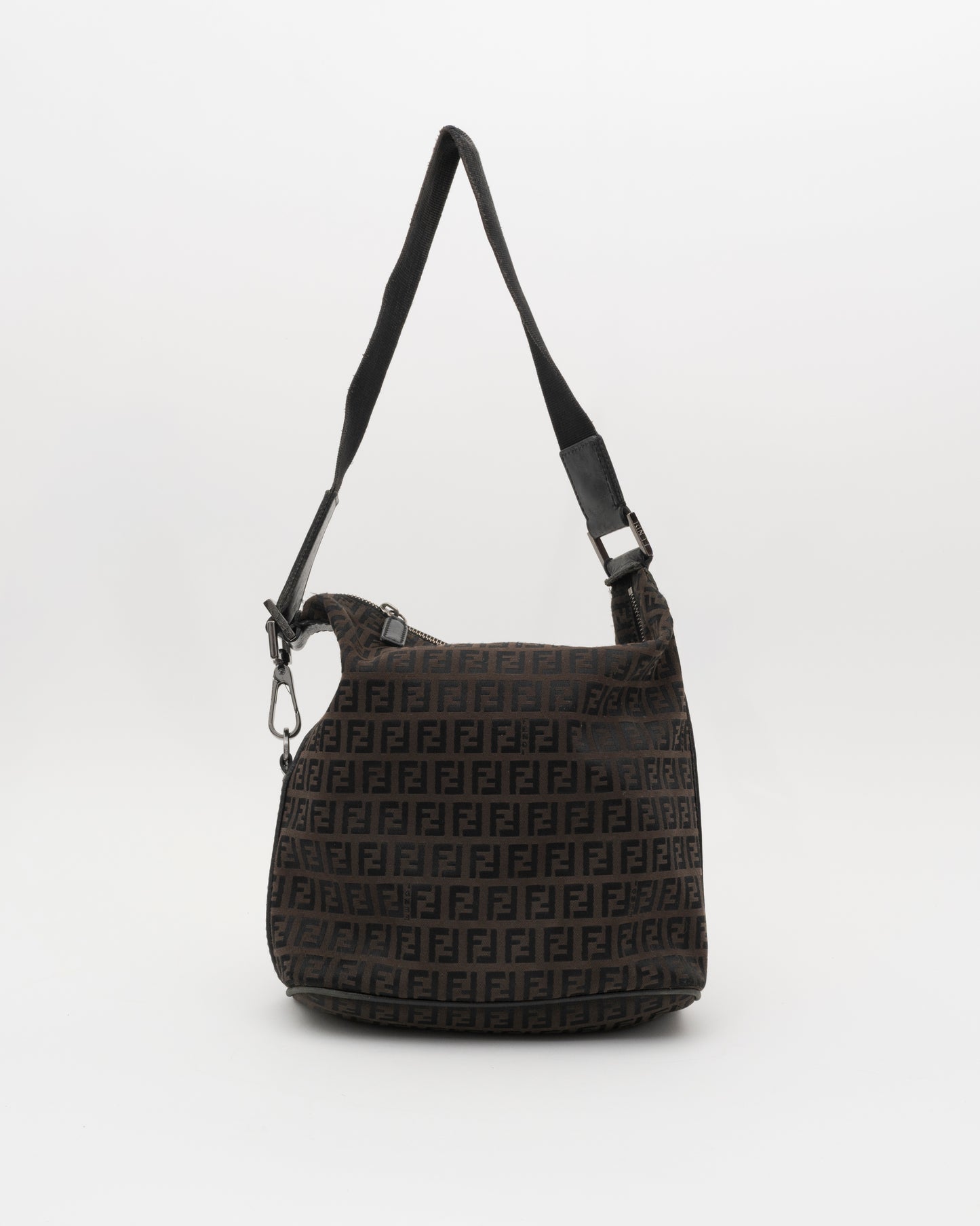 2000s FENDI Chocolate Zucchino Slouchy Hobo Bag