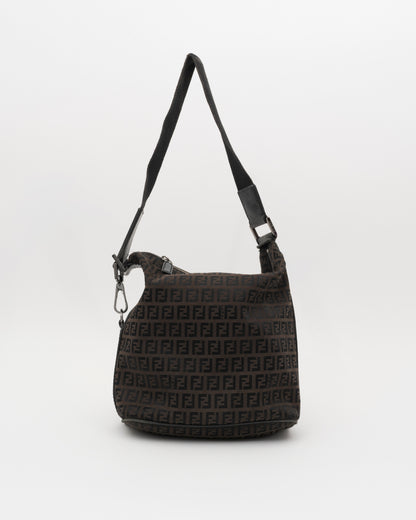 2000s FENDI Chocolate Zucchino Slouchy Hobo Bag