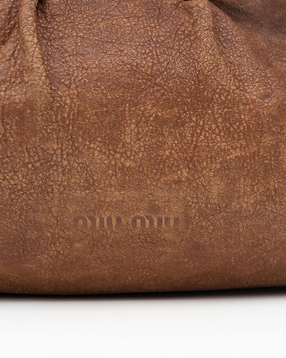 90s Rare MIU MIU Tortoiseshell Resin Clasp Tan Leather Frame Bag
